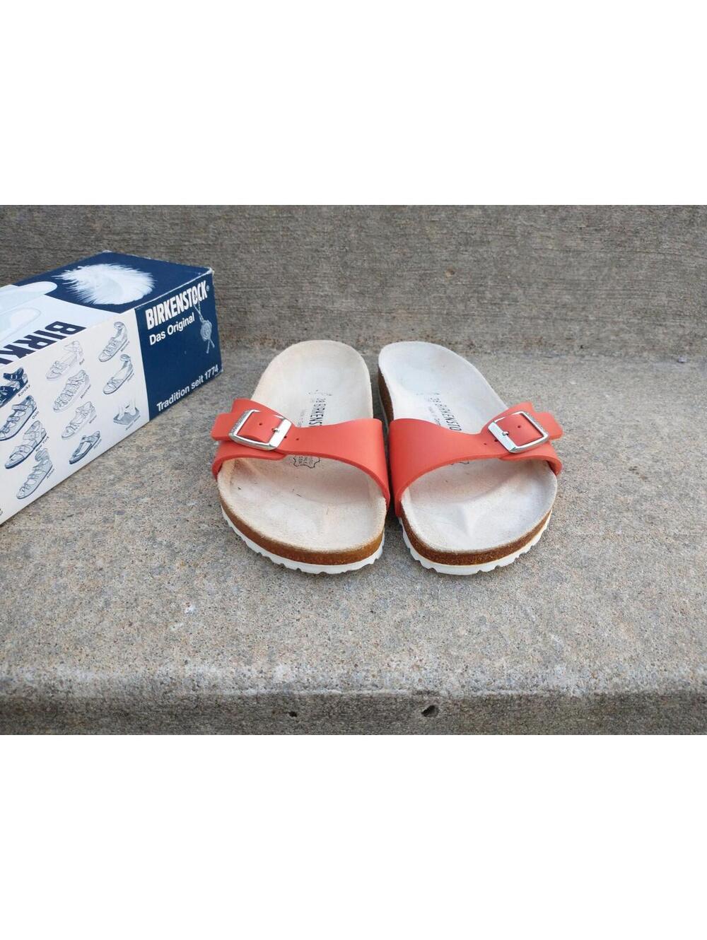 Birkenstock Poppy Madrid Sandal Orange Women's Size 7 Buckle